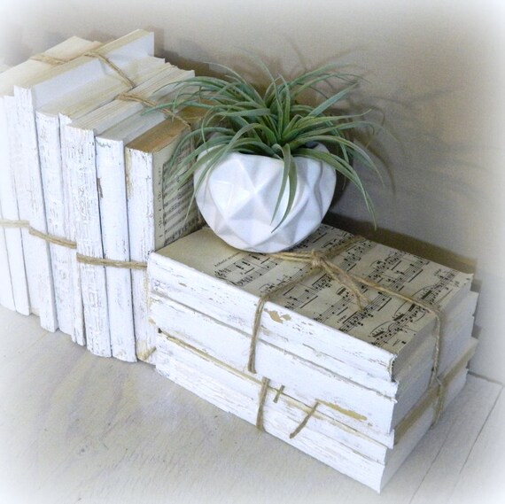 White Decorative Books Vintage Books Home Decoration Old Etsy