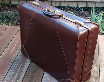 Vintage Luggage MCM Suitcase Brown Leather