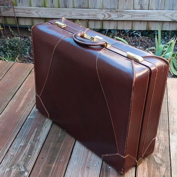 Vintage Luggage MCM Suitcase Brown Leather - image 1