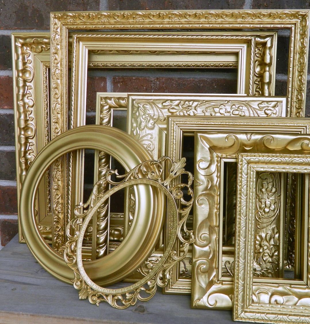 Vintage Gallery Wall Frame Set Gold Picture Frames Etsy