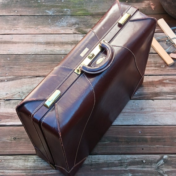 Vintage Luggage MCM Suitcase Brown Leather - image 2