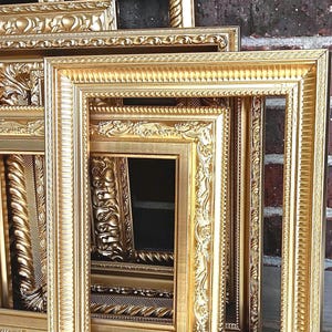 Vintage Ornate Gold Gallery Wall Frame Set: Baroque Style, 10 Frames