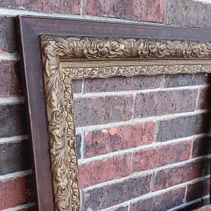 Antique Wood Frame Victorian Extra Large Carved Picture Frame