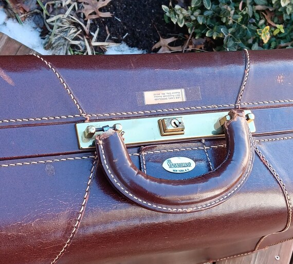 Vintage Luggage MCM Suitcase Brown Leather - image 6