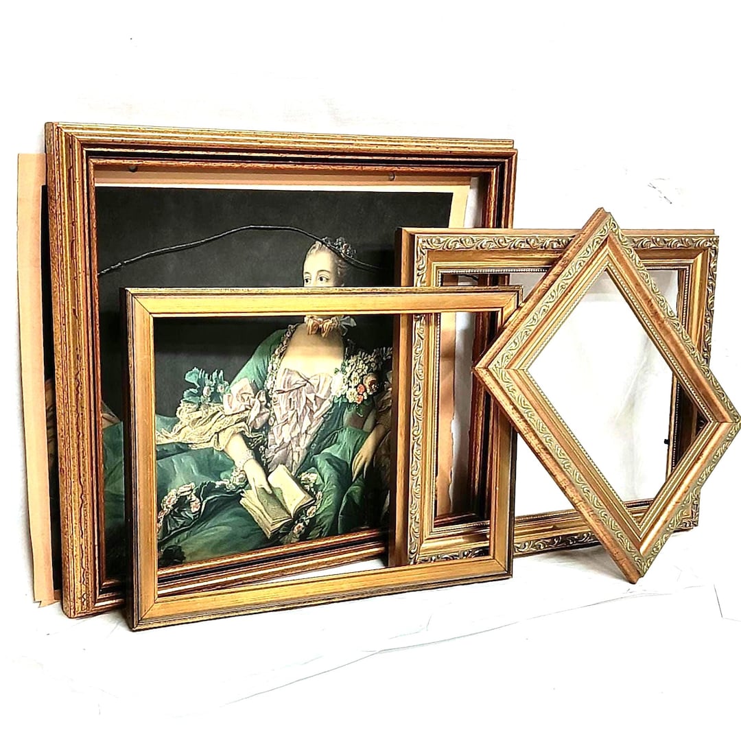 Vintage Gold Gallery Wall Frames Set, Wall Art Frames, Assorted Antique ...