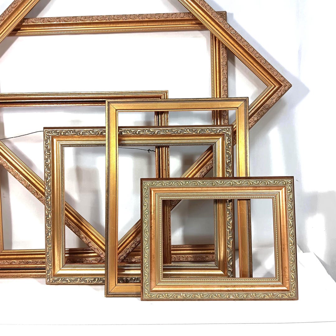 Vintage Gold Picture Frames, Wood Frames, Assorted Gallery Wall Frames ...