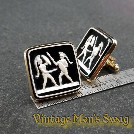 Vintage cufflinks by Shields "Trojan Warriors" of… - image 3