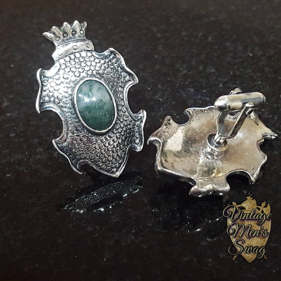Imposing Vintage cufflinks Swank giant crest with… - image 5