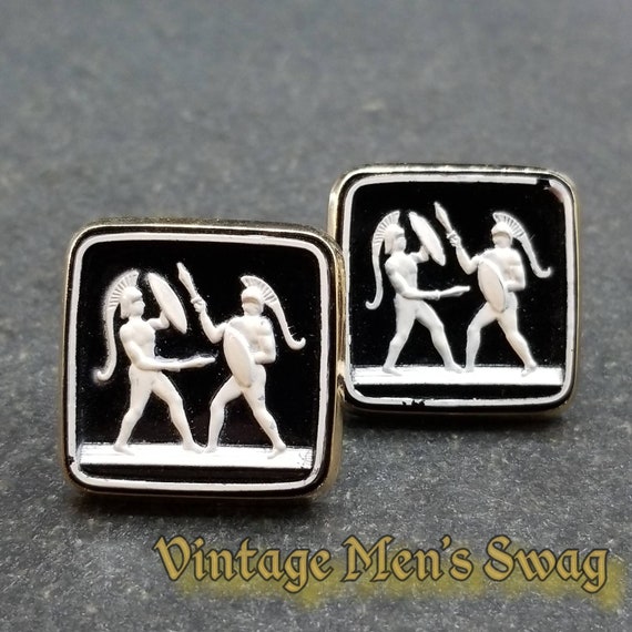 Vintage cufflinks by Shields "Trojan Warriors" of… - image 2