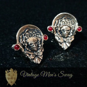 Etwas Leichtherziges für den letzten Schliff! Vintage Manschettenknöpfe Clown von Swank... cool ? Oder gruselig? angeboten von Vintage Herren Swag yd-1