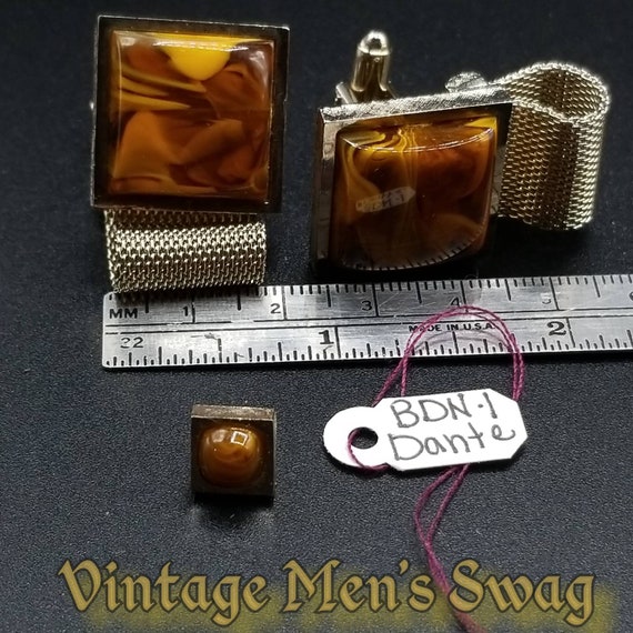 Vintage cufflinks over the cuff wrap around mesh … - image 4