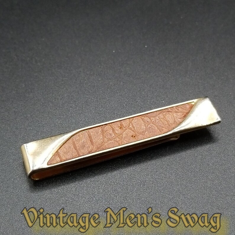 Vintage tie bar by Swank real leather offered by Vintage Men/'s Swag sc-8