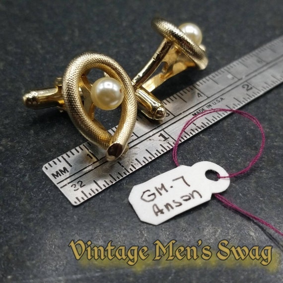 vintage cultured pearl ? cufflinks by Anson offer… - image 7
