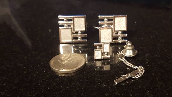 vintage cufflinks tie tack Mid century style artistic offered by Vintage Men's Swag cy-1
