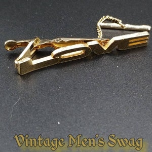 Vintage tie clip bar clasp Love  by Dante with original box offered by Vintage Men’s Swag (beb-1)