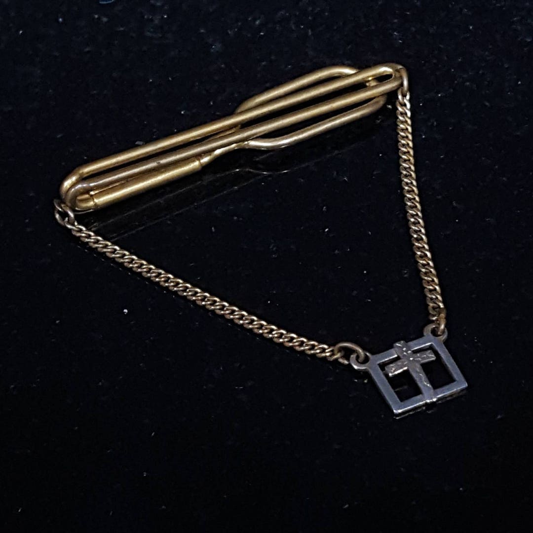 Vintage Tie Chain Cross Tie Bar Offered by Vintage Men's Swag Etsy