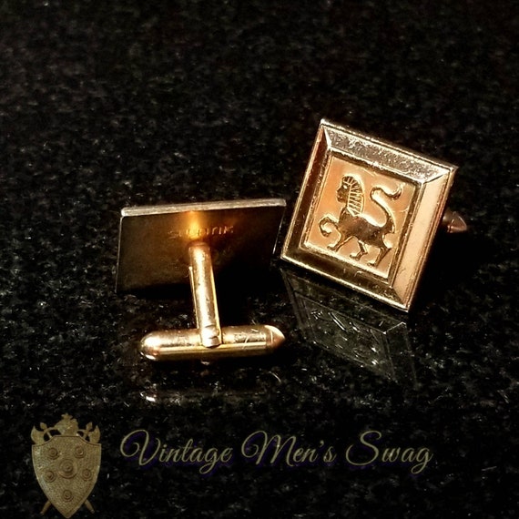 Egyptian lion vintage cufflinks offered by Vintag… - image 4