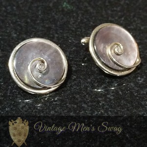 Vintage Swank cufflinks mother of pearl &quot;Tradewinds&quot; offered by Vintage Men&#39;s Swag Adp-1