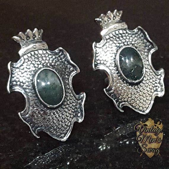 Imposing Vintage cufflinks Swank giant crest with… - image 2