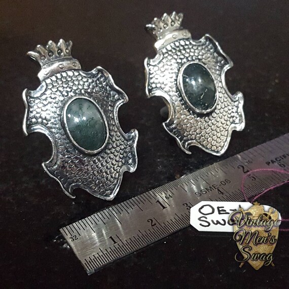 Imposing Vintage cufflinks Swank giant crest with… - image 7