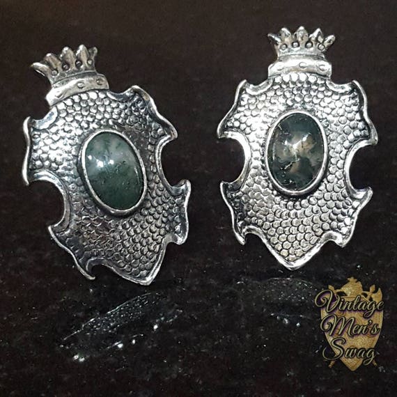 Imposing Vintage cufflinks Swank giant crest with… - image 3