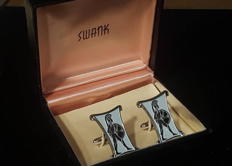 vintage cufflinks Swank Spartan 1950s rockabilly blue Designers Collections original box offered by Vintage Men/'s Swag DR-1