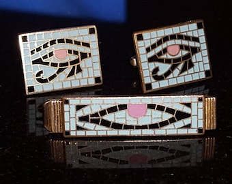 vintage cufflinks Anson Egyptian eye of Horus wedding offered by Vintage Men&#39;s Swag RRR1 / bjp-1
