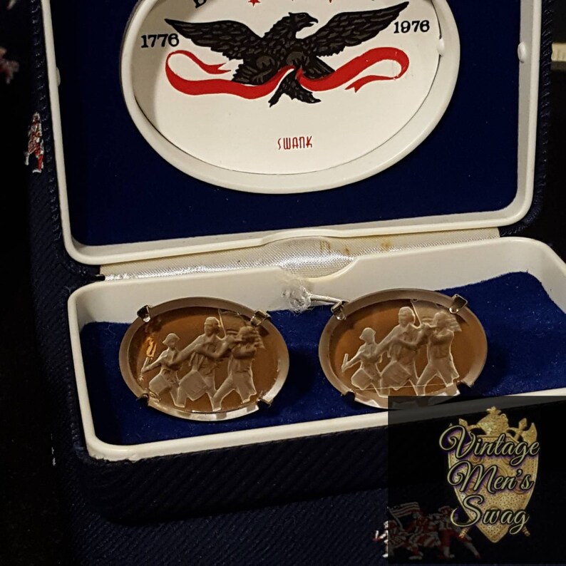 Vintage Cufflinks Swank 1976 1776 Bicentennial Bavarian Etsy
