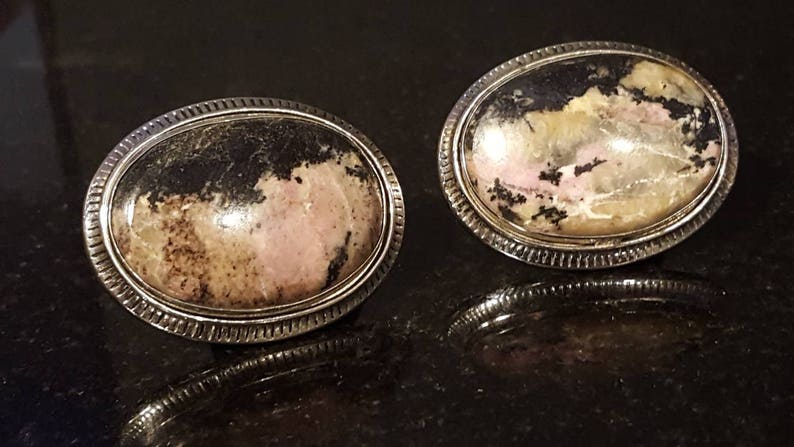 vintage cufflinks Swank rhodonite offered by Vintage Men's Swag bu-25 image 1