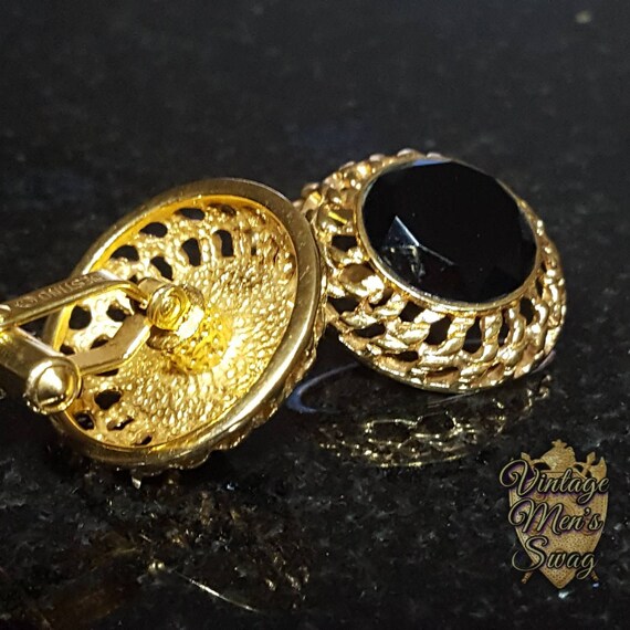 Boutons De Manchette Guerrier Grec - Argent Sterling, Or Vermeil, Intaille Verte, Occasion