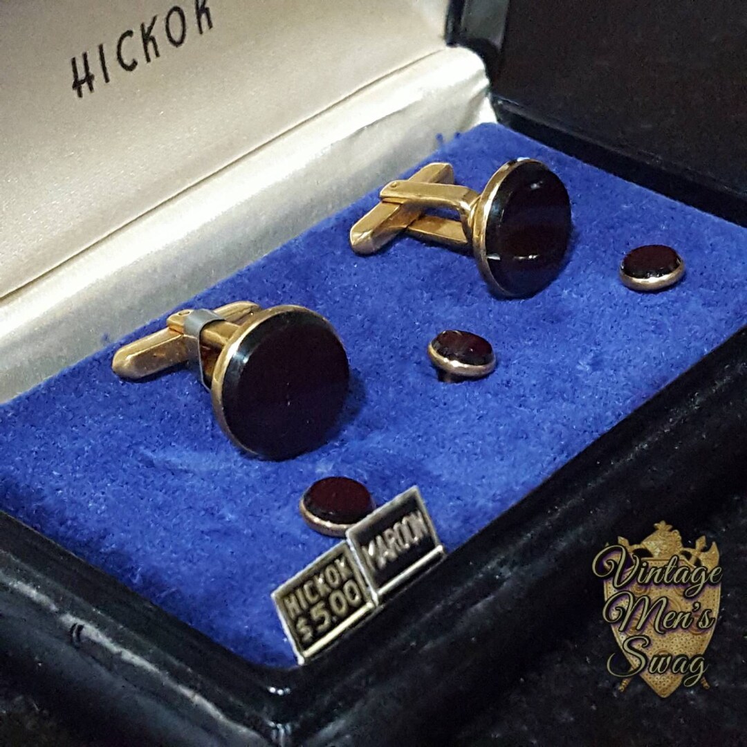 Vintage Tuxedo Cufflinks Shirt Studs Formal or Wedding by Hickok