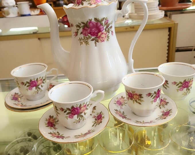 Vintage Crystal Clear Tea Set With Lovely Flowers - Etsy