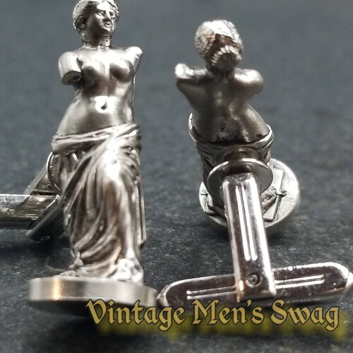 Elegance and sophistication! Vintage Hickok Venus de Milo RARE cufflinks offered by shops Vintage Men's Swag Afv -3