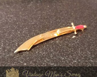 Vintage sword tie clip clasp made by Swank, offered by Vintage Men's Swag Abe-2
