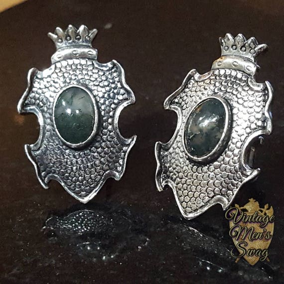 Imposing Vintage cufflinks Swank giant crest with… - image 4