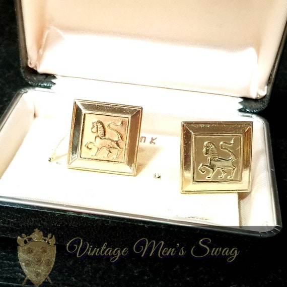 Egyptian lion vintage cufflinks offered by Vintag… - image 5