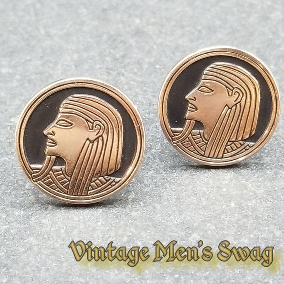 Vintage cufflinks by Swank Egyptian "Cheops"offer… - image 3