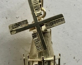 14kt Vintage Moveable Windmill Charm