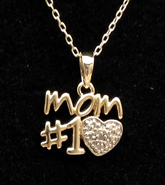 Sterling silver "#1 Mom" pendant.