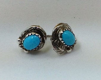 Sterling silver Hand made turquoise earrings
