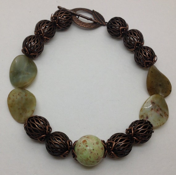 Chunky Jade and copper necklace. - image 5