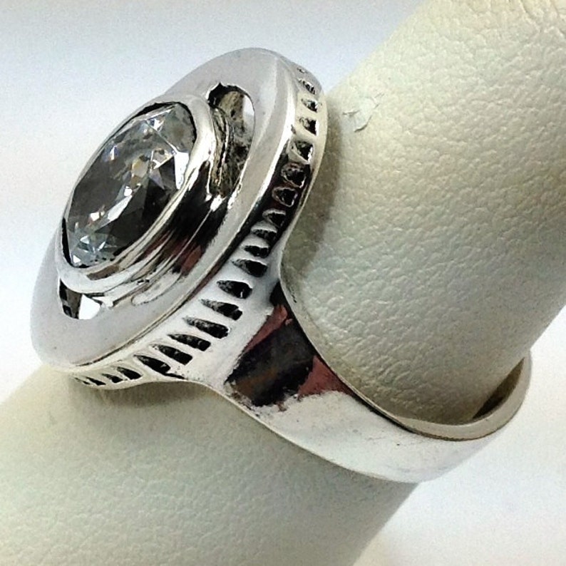 Large 8x10 cubic one of a kind sterling silver ring. image 2