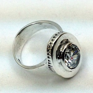 Large 8x10 cubic one of a kind sterling silver ring. image 3