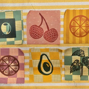 Block Print Patch, Fabric Patches, Handprinted