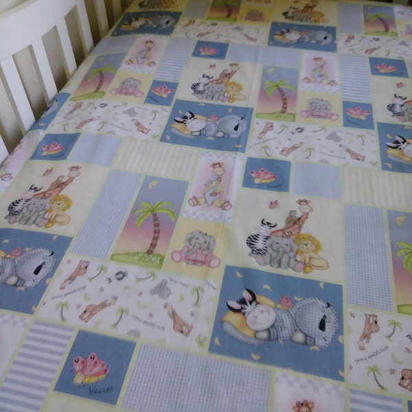 Bazooples Crib Bedding Set / Bazooples Crib Blanket Blue Crib Nursery / Bazooples Pillow / Animal Diaper Pad Cover