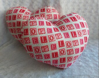 14" X 14" Glitter Valentine Heart Pillow /14" X 14"  Sofa Pillow /14" X 14" Red and Pink Glitter Love Accent Pillow