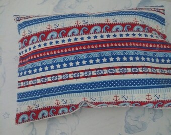 Toddler Pillowcase / Nautical Cotton Infant Bedding / Toddler Blue and Red Pillowcase  /  Sailing Toddler Pillowcase /Boating Crib Linen