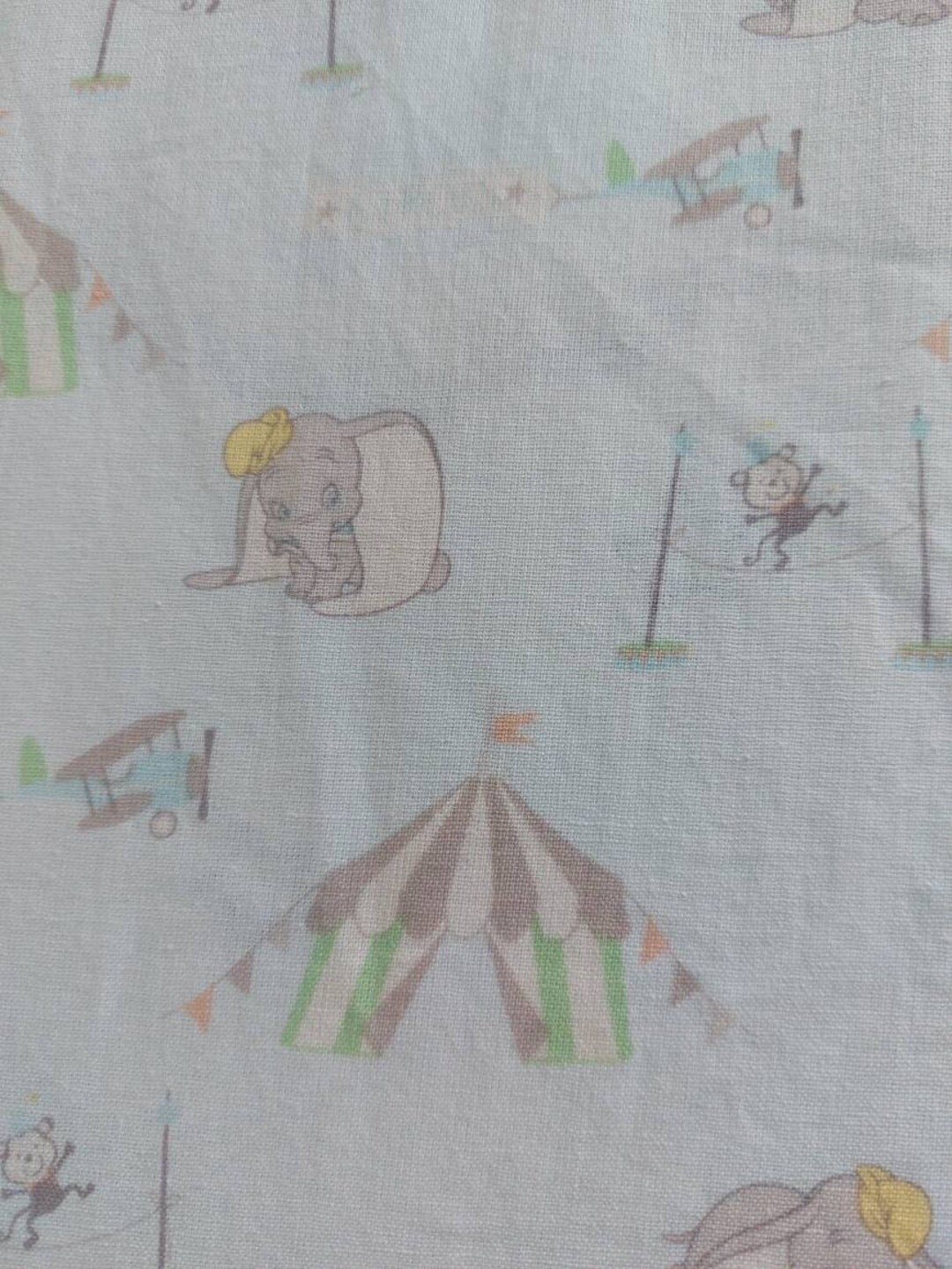 Dumbo Blue Crib Bedding / Flying Elephant Fitted Linen / Etsy