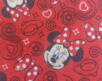 Minnie Mouse Flannel Crib Sheet: Red Polka Dot Bow, Disney Nursery Bedding