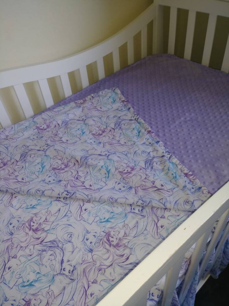 Little Mermaid Crib Set / White Cotton Ariel Infant Bedding / Etsy